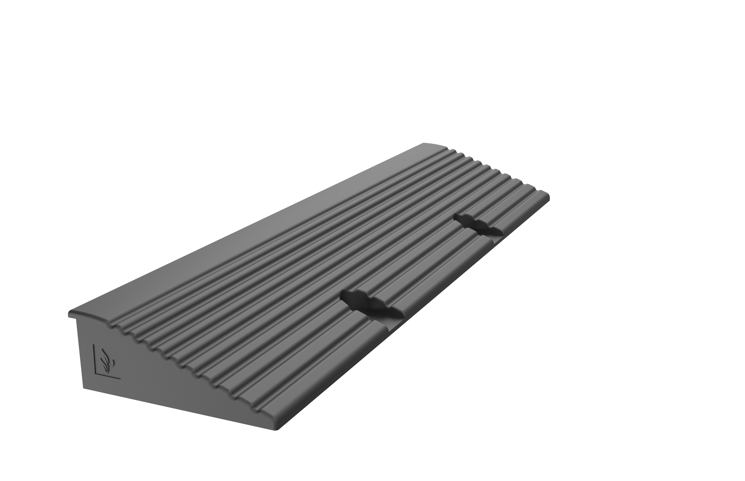 Ramp side view for installation of gravel grids on concrete